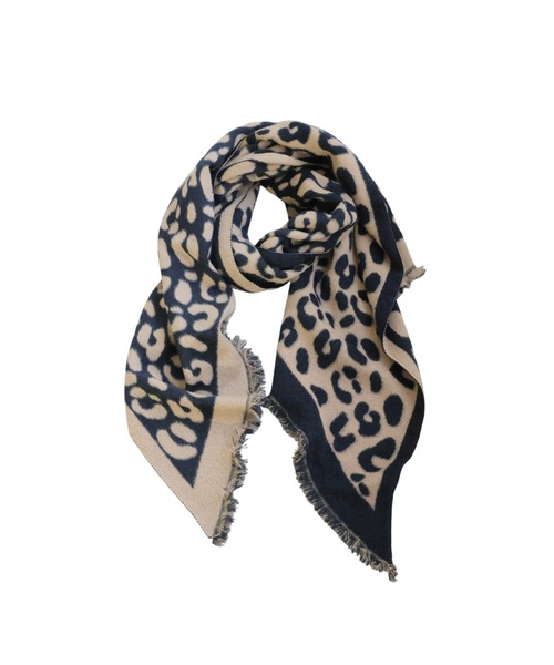 antiqua（アンティカ）の「レオパード柄 大判ストール（ストール/ショール・レディース・ブラック・FREE）」の10枚目の写真