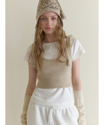 Peche knit vest (beige)