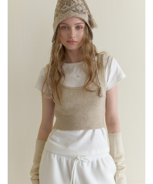 RE_L(リエル)の「Peche knit vest (beige)(ニット/セーター・レディース・その他・FREE)」の1枚目の写真