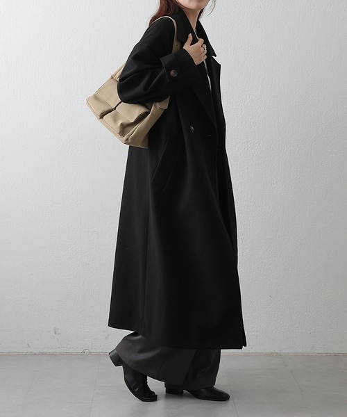 COLONY 2139（コロニートゥーワンスリーナイン）の「モッサライトダブルロングコート（チェスターコート・レディース・ブラウン/チャコールグレー/ブラック/アイボリー・FREE）」の21枚目の写真