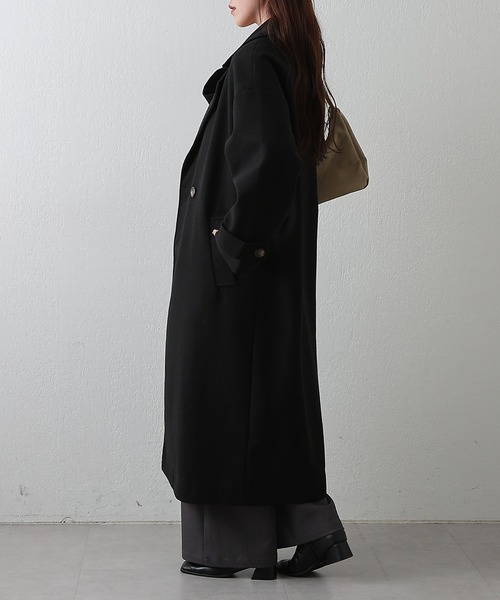 COLONY 2139（コロニートゥーワンスリーナイン）の「モッサライトダブルロングコート（チェスターコート・レディース・ブラウン/チャコールグレー/ブラック/アイボリー・FREE）」の20枚目の写真
