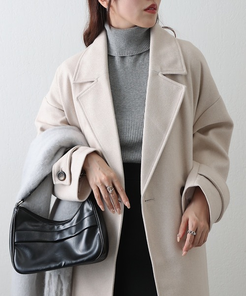 COLONY 2139（コロニートゥーワンスリーナイン）の「モッサライトダブルロングコート（チェスターコート・レディース・ブラウン/チャコールグレー/ブラック/アイボリー・FREE）」の5枚目の写真