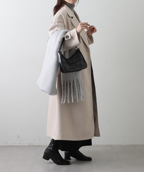 COLONY 2139（コロニートゥーワンスリーナイン）の「モッサライトダブルロングコート（チェスターコート・レディース・ブラウン/チャコールグレー/ブラック/アイボリー・FREE）」の12枚目の写真