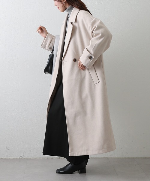 COLONY 2139（コロニートゥーワンスリーナイン）の「モッサライトダブルロングコート（チェスターコート・レディース・ブラウン/チャコールグレー/ブラック/アイボリー・FREE）」の10枚目の写真