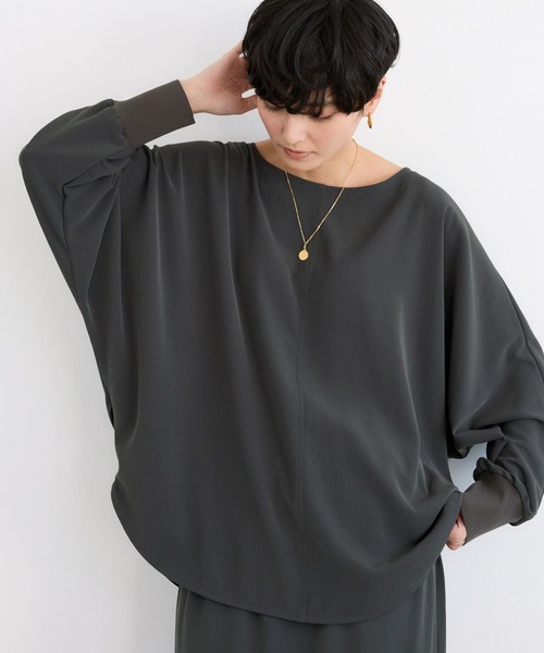 BARNYARDSTORM（バンヤードストーム）の「BARNYARDSTORM / NEWダブルクロスプルオーバー（Tシャツ/カットソー・レディース・チャコールグレー/カーキ/ブラック/ホワイト・M/S）」の3枚目の写真