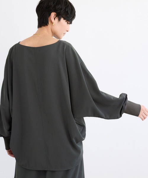 BARNYARDSTORM（バンヤードストーム）の「BARNYARDSTORM / NEWダブルクロスプルオーバー（Tシャツ/カットソー・レディース・チャコールグレー/カーキ/ブラック/ホワイト・M/S）」の9枚目の写真