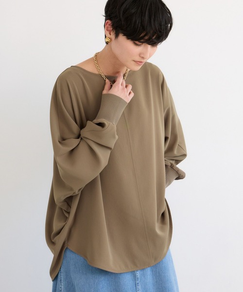 BARNYARDSTORM（バンヤードストーム）の「BARNYARDSTORM / NEWダブルクロスプルオーバー（Tシャツ/カットソー・レディース・チャコールグレー/カーキ/ブラック/ホワイト・M/S）」の14枚目の写真