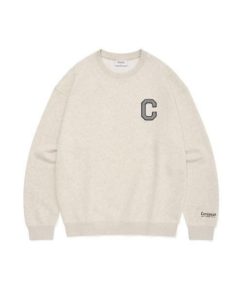 COVERNAT(カバーナット)の「C LOGO MAN TO MAN(スウェット・メンズ・杢グレー/オートミール・LARGE/MEDIUM/SMALL/X-LARGE/X-SMALL)」の2枚目の写真
