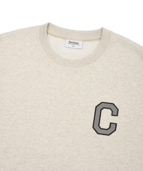 COVERNAT(カバーナット)の「C LOGO MAN TO MAN(スウェット・メンズ・杢グレー/オートミール・LARGE/MEDIUM/SMALL/X-LARGE/X-SMALL)」の12枚目の写真