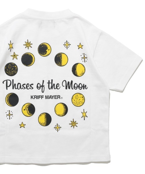 KRIFF MAYER Kid's Collection(クリフメイヤーキッズコレクション)の「【本体綿100%】楽LUCK-Tシャツ(moon)(Tシャツ/カットソー・キッズ・ネイビー/イエロー/チャコール/オフホワイト・170/160/150/140/130/120)」の1枚目の写真