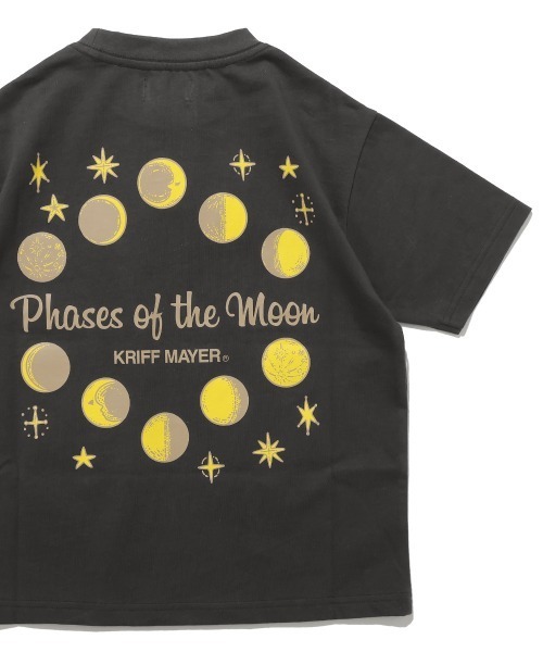 KRIFF MAYER Kid's Collection(クリフメイヤーキッズコレクション)の「【本体綿100%】楽LUCK-Tシャツ(moon)(Tシャツ/カットソー・キッズ・ネイビー/イエロー/チャコール/オフホワイト・170/160/150/140/130/120)」の2枚目の写真
