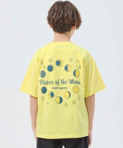 KRIFF MAYER Kid's Collection(クリフメイヤーキッズコレクション)の「【本体綿100%】楽LUCK-Tシャツ(moon)(Tシャツ/カットソー・キッズ・ネイビー/イエロー/チャコール/オフホワイト・170/160/150/140/130/120)」の6枚目の写真