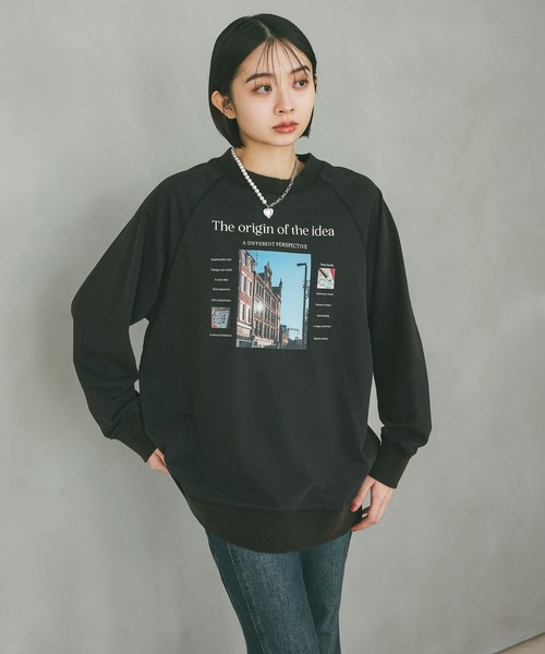 PAGEBOY（ページボーイ）の「フォトプリントミニウラケロングスリーブ（Tシャツ/カットソー・レディース・レッド/オートミール/チャコールグレー・FREE）」の7枚目の写真