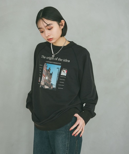 PAGEBOY（ページボーイ）の「フォトプリントミニウラケロングスリーブ（Tシャツ/カットソー・レディース・レッド/オートミール/チャコールグレー・FREE）」の8枚目の写真