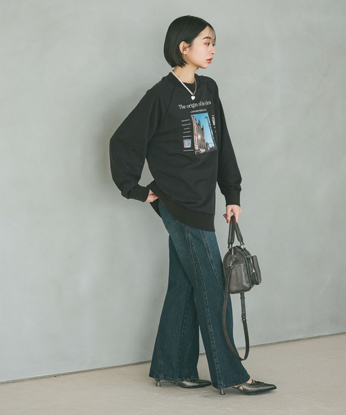 PAGEBOY（ページボーイ）の「フォトプリントミニウラケロングスリーブ（Tシャツ/カットソー・レディース・レッド/オートミール/チャコールグレー・FREE）」の5枚目の写真