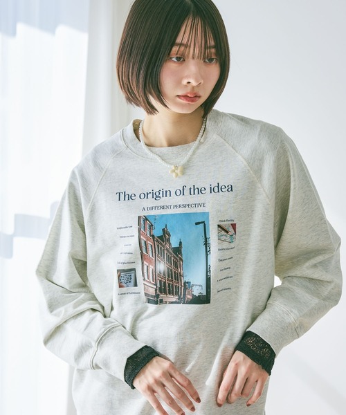 PAGEBOY（ページボーイ）の「フォトプリントミニウラケロングスリーブ（Tシャツ/カットソー・レディース・レッド/オートミール/チャコールグレー・FREE）」の14枚目の写真