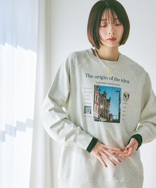 PAGEBOY（ページボーイ）の「フォトプリントミニウラケロングスリーブ（Tシャツ/カットソー・レディース・レッド/オートミール/チャコールグレー・FREE）」の15枚目の写真