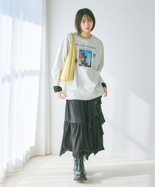 PAGEBOY（ページボーイ）の「フォトプリントミニウラケロングスリーブ（Tシャツ/カットソー・レディース・レッド/オートミール/チャコールグレー・FREE）」の11枚目の写真
