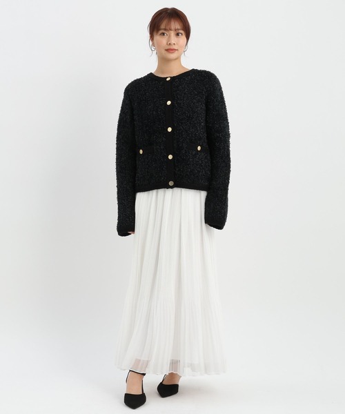 Andemiu（アンデミュウ）の「リボンヤーンクルーカーディガン638255（カーディガン/ボレロ・レディース・アイボリー/ブラック/グリーン・FREE）」の11枚目の写真