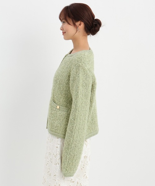 Andemiu（アンデミュウ）の「リボンヤーンクルーカーディガン638255（カーディガン/ボレロ・レディース・アイボリー/ブラック/グリーン・FREE）」の20枚目の写真