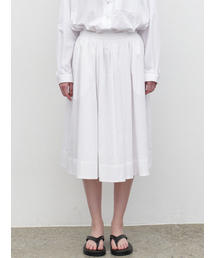 LARGO（ラルゴ）の「Tissue cotton pleated skirt (white)（スカート）」