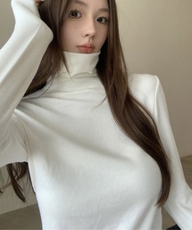 裏起毛タートルネックトップス