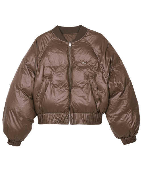 FDR(エフディーアール)の「Reversible Glossy Crop Short Puffer Brown(ダウンジャケット/コート・レディース・その他・FREE)」の2枚目の写真