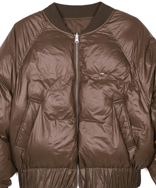 FDR(エフディーアール)の「Reversible Glossy Crop Short Puffer Brown(ダウンジャケット/コート・レディース・その他・FREE)」の4枚目の写真