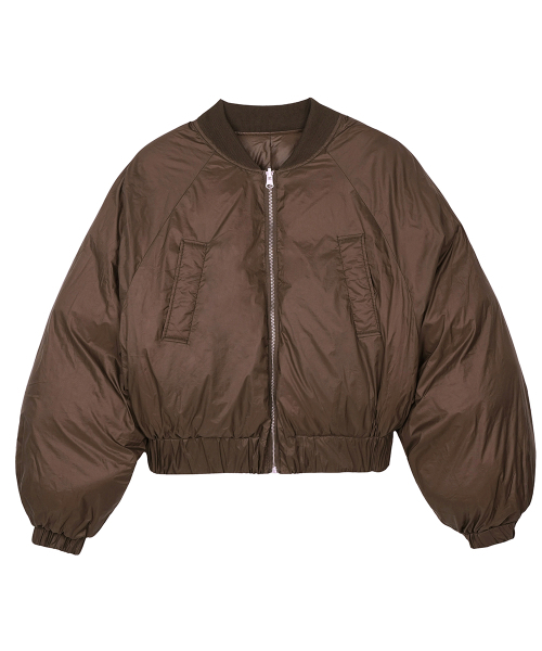 FDR(エフディーアール)の「Reversible Glossy Crop Short Puffer Brown(ダウンジャケット/コート・レディース・その他・FREE)」の5枚目の写真