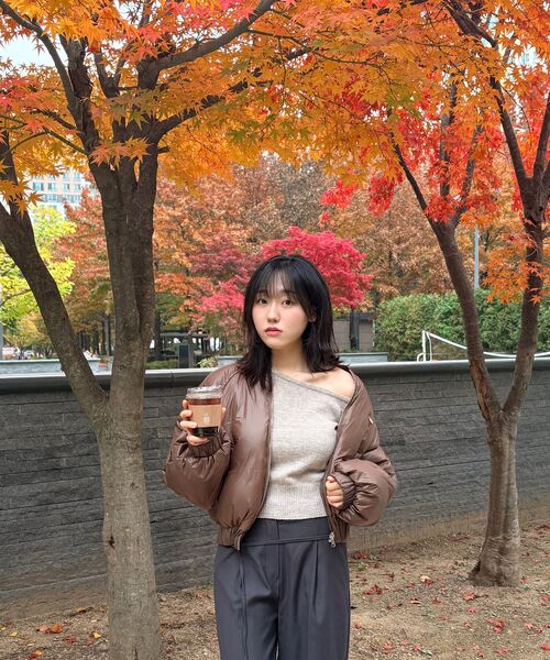 FDR(エフディーアール)の「Reversible Glossy Crop Short Puffer Brown(ダウンジャケット/コート・レディース・その他・FREE)」の11枚目の写真