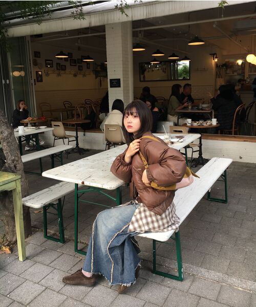 FDR(エフディーアール)の「Reversible Glossy Crop Short Puffer Brown(ダウンジャケット/コート・レディース・その他・FREE)」の13枚目の写真