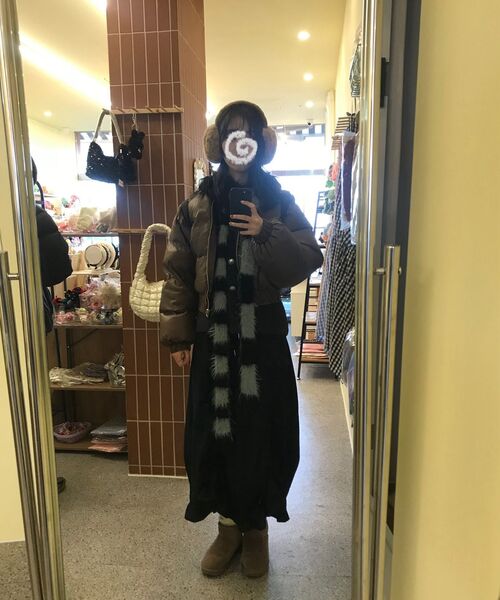 FDR(エフディーアール)の「Reversible Glossy Crop Short Puffer Brown(ダウンジャケット/コート・レディース・その他・FREE)」の17枚目の写真
