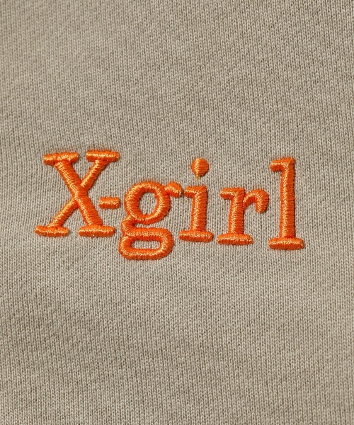 X-girl（エックスガール）の「EMBROIDERED LOGO ZIP UP SWEAT HOODIE（パーカー・レディース・ブラック/カモフラージュ/ベージュ・S/M）」の20枚目の写真