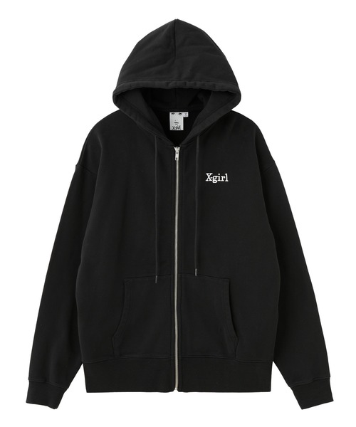 X-girl（エックスガール）の「EMBROIDERED LOGO ZIP UP SWEAT HOODIE（パーカー・レディース・ブラック/カモフラージュ/ベージュ・S/M）」の16枚目の写真