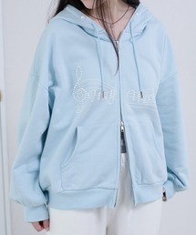 【apresjour mignon soie】tiny wish hoodie/パールロゴフーディ