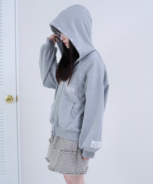apres jour mignon(アプレジュールミニョン)の「【apresjour mignon soie】tiny wish hoodie/パールロゴフーディ(パーカー・レディース・ブルー/オフホワイト/杢グレー・LARGE/フリー)」の19枚目の写真