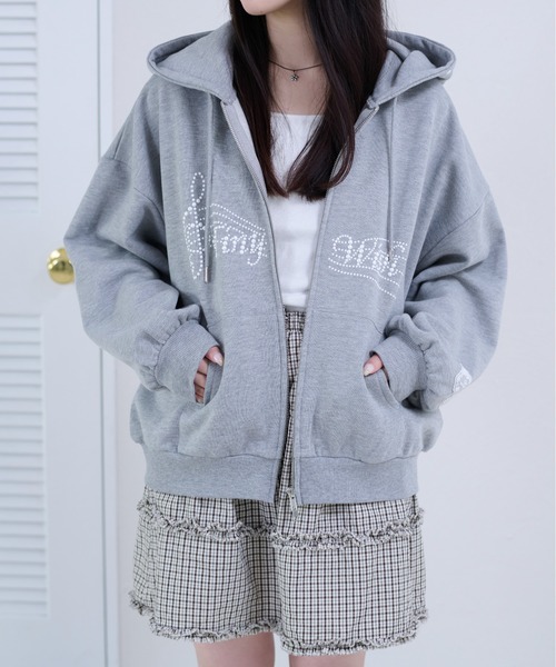 apres jour mignon(アプレジュールミニョン)の「【apresjour mignon soie】tiny wish hoodie/パールロゴフーディ(パーカー・レディース・ブルー/オフホワイト/杢グレー・LARGE/フリー)」の20枚目の写真