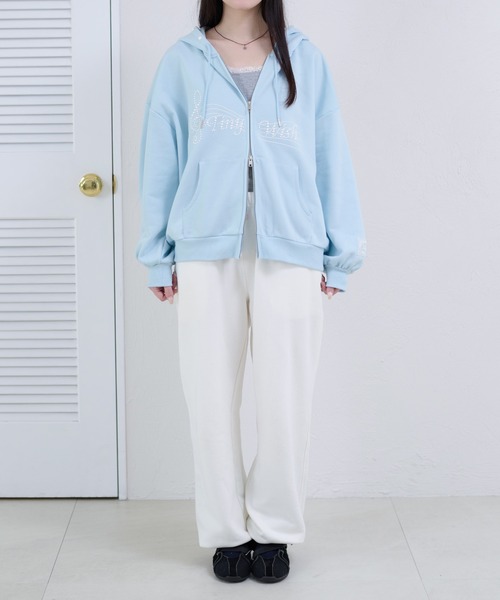 apres jour mignon(アプレジュールミニョン)の「【apresjour mignon soie】tiny wish hoodie/パールロゴフーディ(パーカー・レディース・ブルー/オフホワイト/杢グレー・LARGE/フリー)」の16枚目の写真