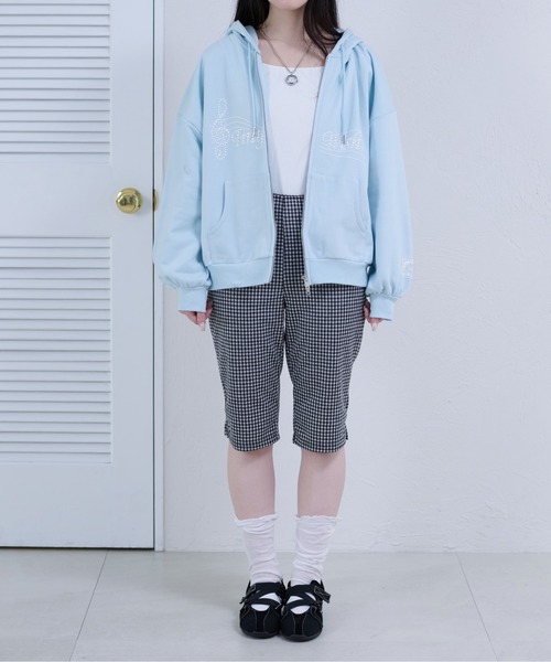 apres jour mignon(アプレジュールミニョン)の「【apresjour mignon soie】tiny wish hoodie/パールロゴフーディ(パーカー・レディース・ブルー/オフホワイト/杢グレー・LARGE/フリー)」の17枚目の写真