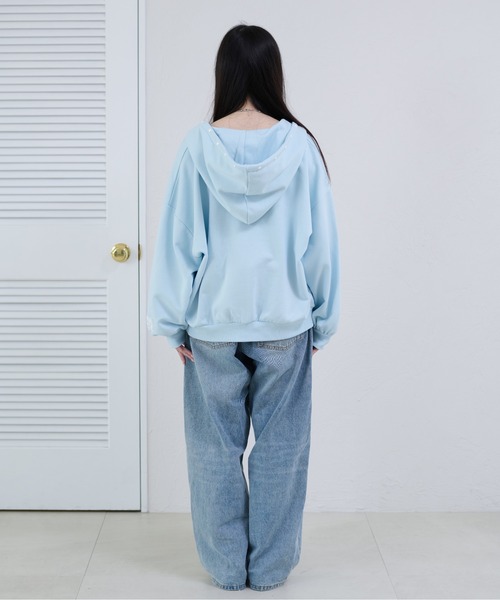 apres jour mignon(アプレジュールミニョン)の「【apresjour mignon soie】tiny wish hoodie/パールロゴフーディ(パーカー・レディース・ブルー/オフホワイト/杢グレー・LARGE/フリー)」の15枚目の写真