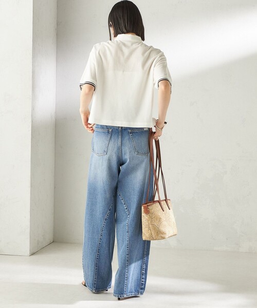 FRED PERRY(フレッドペリー)の「FRED PERRY:G2174SHEER TIPPED POLO(ポロシャツ・レディース・ネイビー/ホワイト・ONE SIZE)」の5枚目の写真