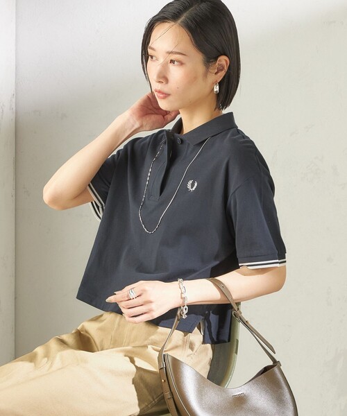 FRED PERRY(フレッドペリー)の「FRED PERRY:G2174SHEER TIPPED POLO(ポロシャツ・レディース・ネイビー/ホワイト・ONE SIZE)」の18枚目の写真