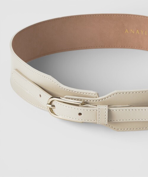 ANAYI（アナイ）の「ワイドバックルベルト（ベルト・レディース・ブラック/ライトグレー・FREE）」の3枚目の写真