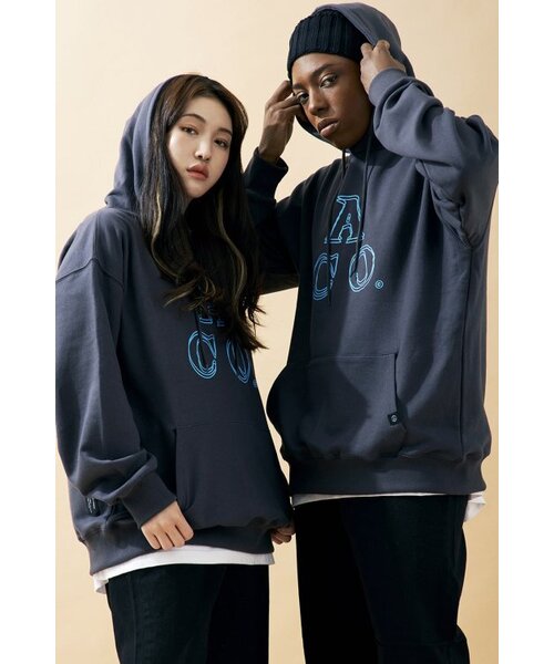 APOSTROPHE COMMA(アポストロフィコンマ)の「ACO LOGO HOODIE (Charcoal/Blue)(パーカー・メンズ・その他・L/M)」の2枚目の写真