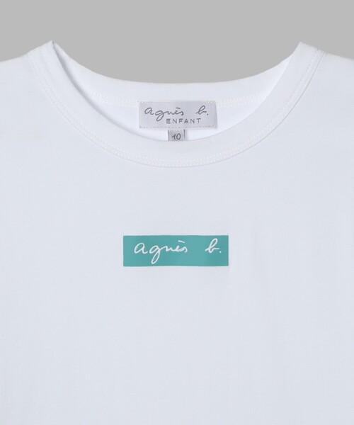 agnes b.(アニエスベー)の「キッズ ボックスロゴ プリント コットン 半袖 Tシャツ "Domi"(Tシャツ/カットソー・キッズ・ホワイト・4YEAR/6YEAR/12YEAR/8YEAR/10YEAR)」の3枚目の写真