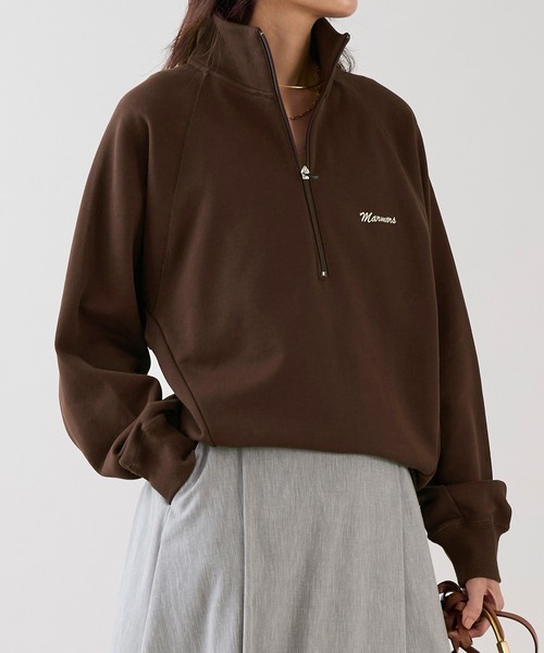 marmors(マルモア)の「【marmors】ハーフジップスウェット(スウェット・レディース・イエロー/サックスブルー/ブラウン・36)」の9枚目の写真