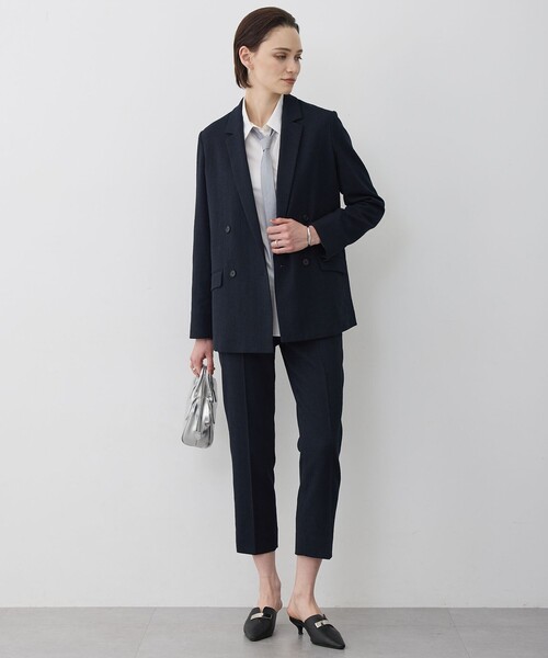 ICB(アイシービー)の「ミックスブッチャー ダブルブレストジャケット(テーラードジャケット・レディース・ブラック系9/ネイビー系9・44/42/40)」の16枚目の写真