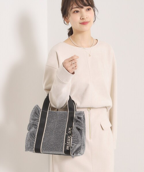 ITS'DEMO（イッツデモ）の「フリルテープミニトート（ハンドバッグ・レディース・シルバー/ピンク系/ベージュ/ブラック・00）」の5枚目の写真