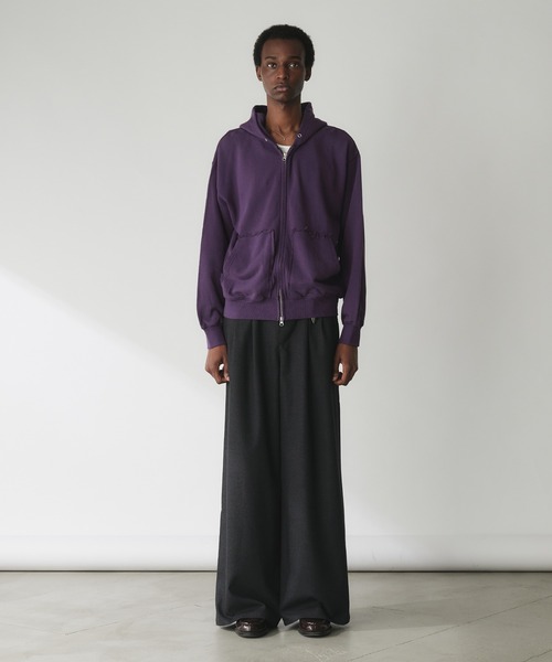 Adoon plain（アドーンプレーン）の「Double-Zip Colorway Hoodie / ダブルジップ裏毛カラーフーディー（パーカー・メンズ・パープル/ボルドー/ブラウン/グリーン・LARGE/MEDIUM）」の12枚目の写真