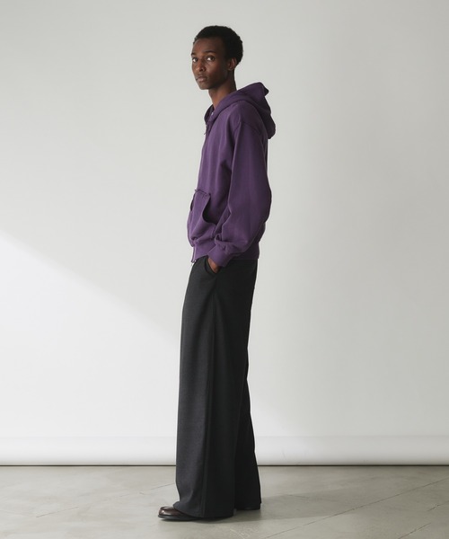 Adoon plain（アドーンプレーン）の「Double-Zip Colorway Hoodie / ダブルジップ裏毛カラーフーディー（パーカー・メンズ・パープル/ボルドー/ブラウン/グリーン・LARGE/MEDIUM）」の13枚目の写真